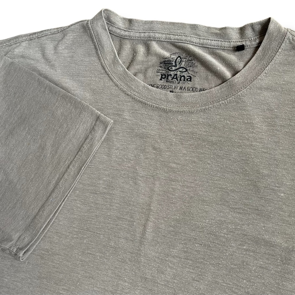 prAna Men’s‎ Shirt Sz XL Beige Short Sleeve Breathable Stretch Casual Active